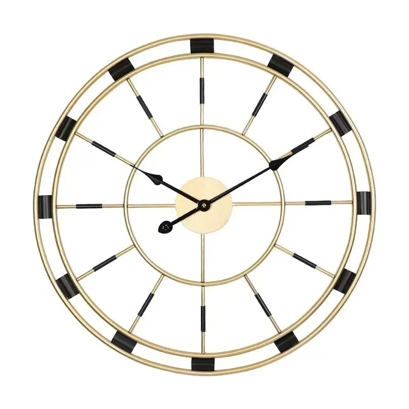 for Spain ins Creative Silent Clock Restaurant Simple Personalized Metal Clock Light Luxury Store Decorative Wall Watch