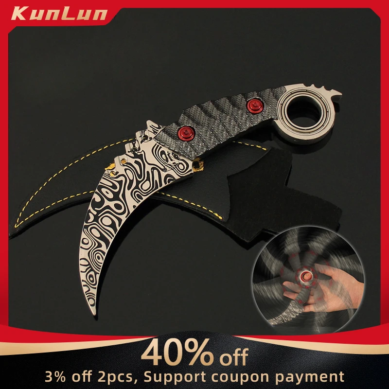 Karambit-Couteaux de Jeu Téléchargeable en Métal, Modèle d'Ornements d'Extérieur, Épée d'Entraînement, Cosplay, Katana, Cadeaux pour Garçon, 15cm