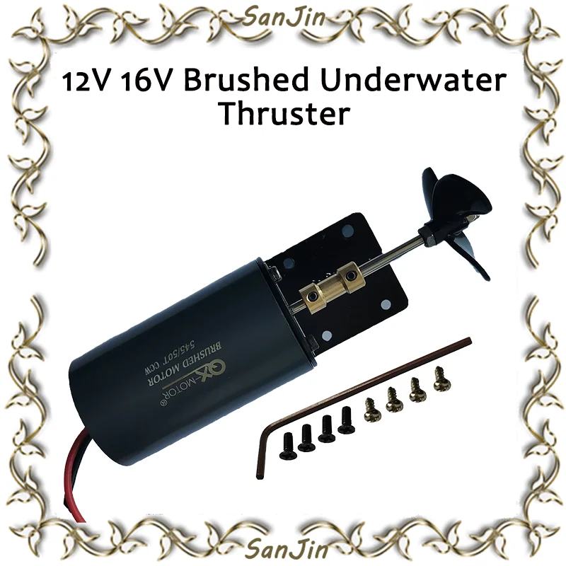 Propulsore subacqueo 12v 16v Nesting Ship strascico nave senza equipaggio che spinge modello di nave motore a spazzole impermeabile motore modello