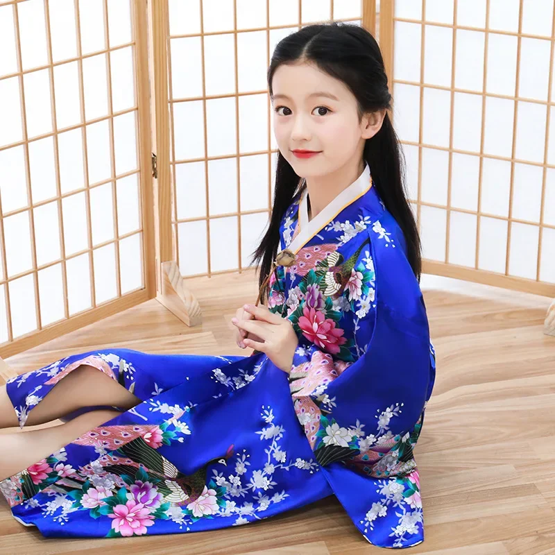 Girls Traditional Kimono Kids Original Ao Dai Yukata Wedding Dress Japanese Yukata Dance Wear Costume Cosplay for Children