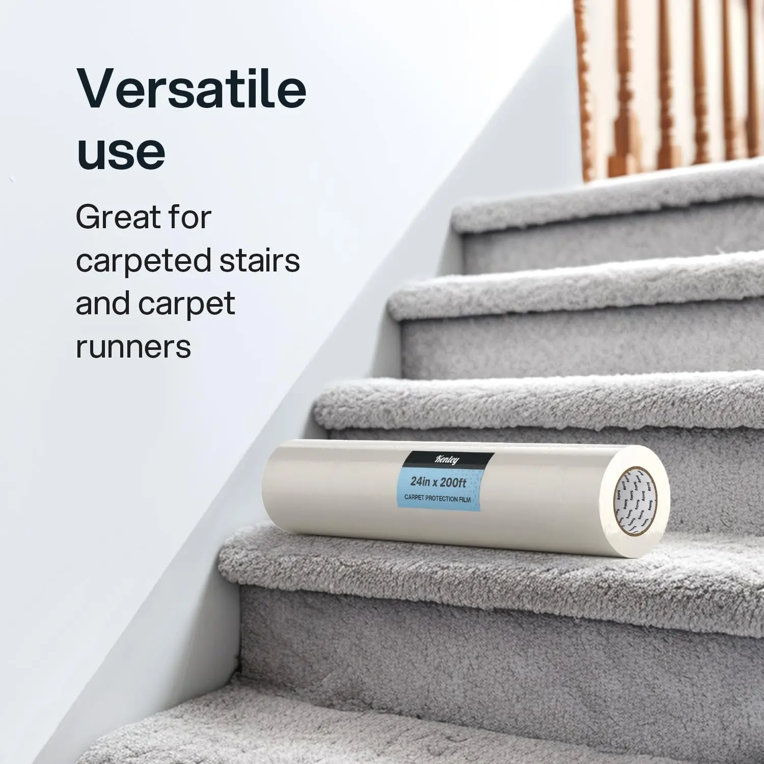 Carpet Protection Film Self Adhesive Plastic Carpet Protector Film Heavy Duty Carpet Covering Protection for Stairs Floor Runner