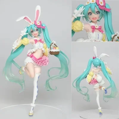 Hatsune Miku-Kit de modelismo de la serie Four Seasons, figura de animación coleccionable con accesorio de oreja de conejo, figura hecha a mano para fanáticos