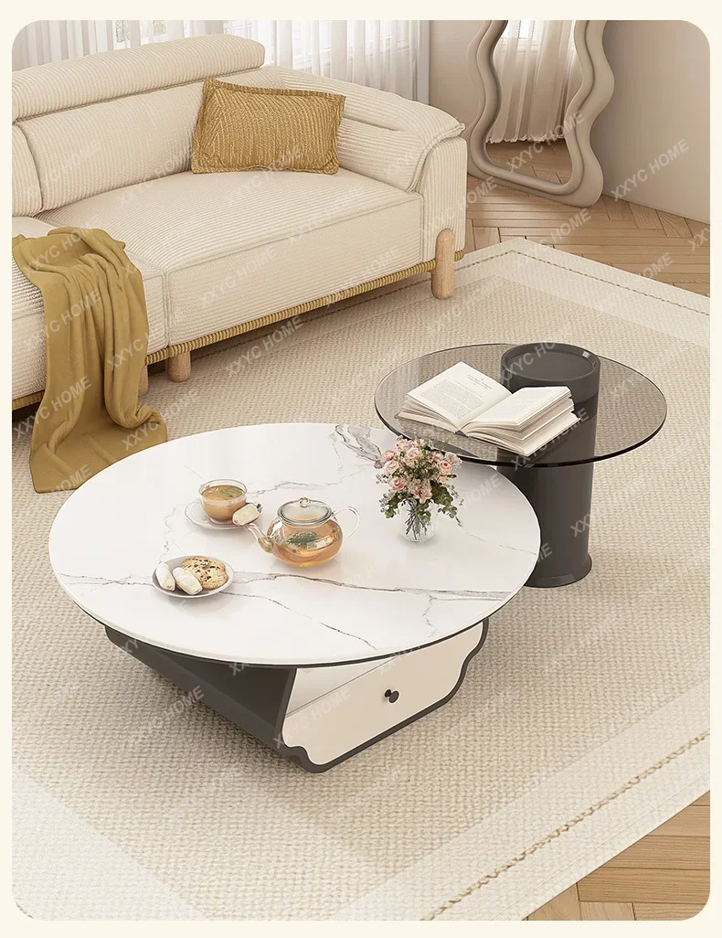 Rock Slab Coffee Table New Small Apartment High-end Creative Living Room Home Light Luxury Modern Simplicity