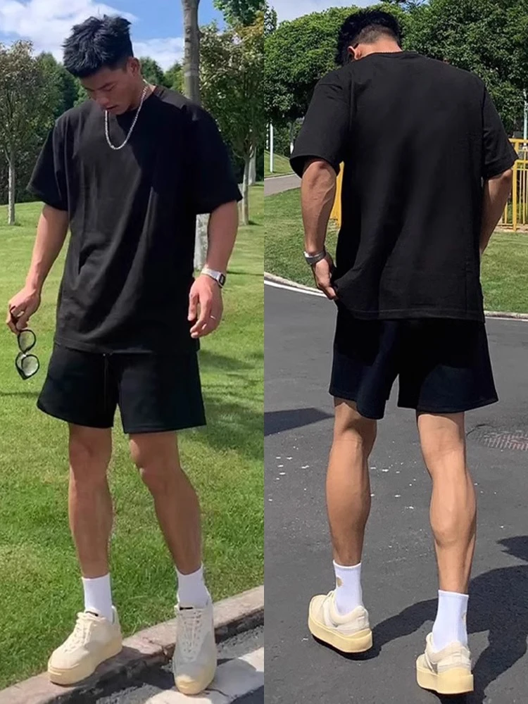 

Bla Qui Dry Four-Quarter Running orts Trendy Streetwear Men Summer Outdoor Tee-Quarter Fitn Sports Pants