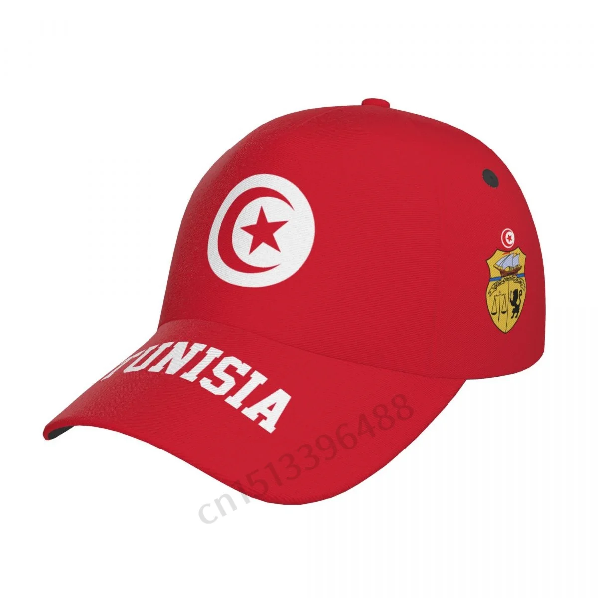 Tunisia Flag 3D Soccer Hats Sun Baseball Cap Breathable Adjustable Men Women Outdoor Fishing Hat