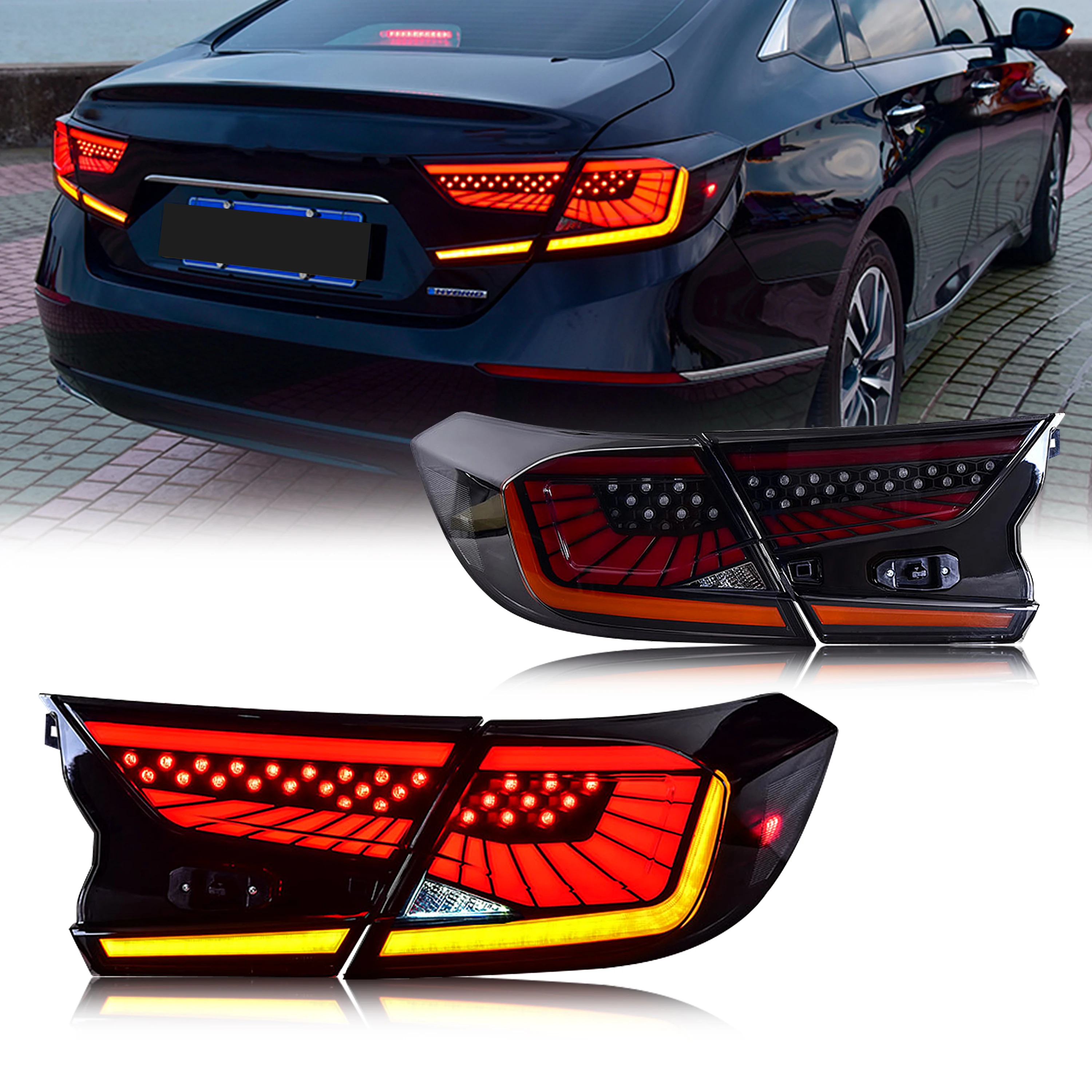 LED Tail Lights For Honda Accord 10th Gen 2018 2019 2020 Animation DRL Sequential Indicator Rear Lamp Assembly