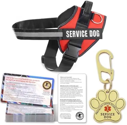 

Service Dog Vest & ID Cards Set for ADA Compliance | Durable Metal Tag