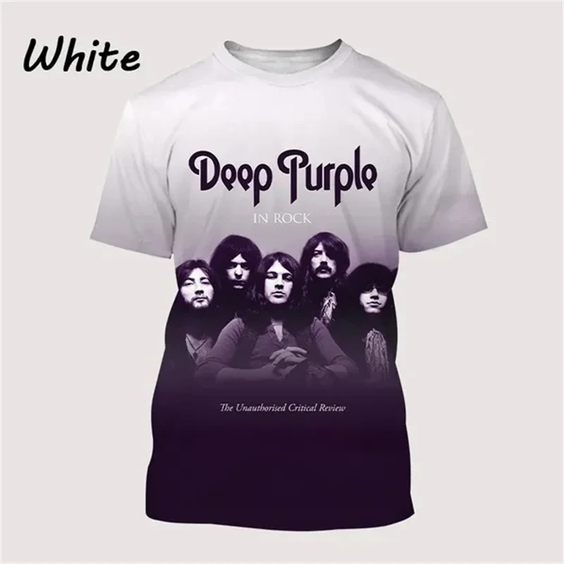 2024 Popular Heavy Rock Metal Deep Purple Band Print T-shirt 3D Men/Women Short Sleeve Tee Shirt Summer Fashion Hip Hop Y2k Tops