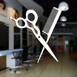 Beauty Salon Glass Sticker Hair Salon Wall Decal Barber Shop Vinyl Window Decals Decor Mural Hairdresser