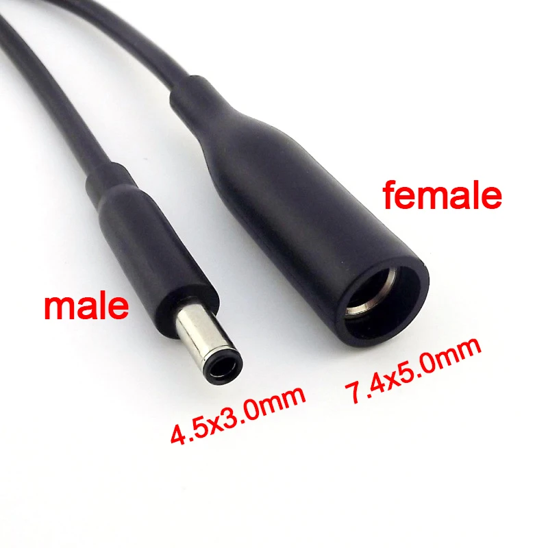 For Dell Laptop DC Power Charge Converter Adapter Cable Cord 7.4x5.0 female to 4.5x3.0 mm male Dropshipping