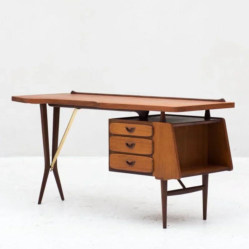 Medieval solid wood retro desk writing desk Nordic desk personalized writing table customization