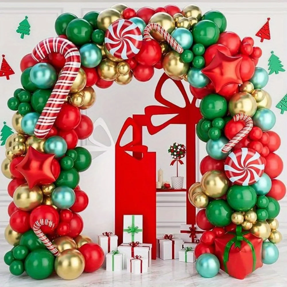 Weihnachts ballon Girlande Bogen Kit 154 Stück Aluminium folie und Latex Neujahr Weihnachten Geburtstag und Ball Feiern Dekorationen