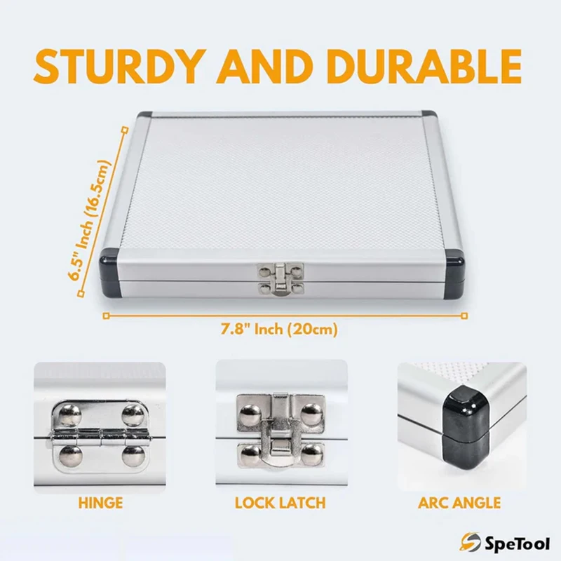 SpeTool O06002 10-Piece Brass Router Template Guide Set Porter Cable-Style Bushing Kit with Centering Pin, Cone & Aluminum Case