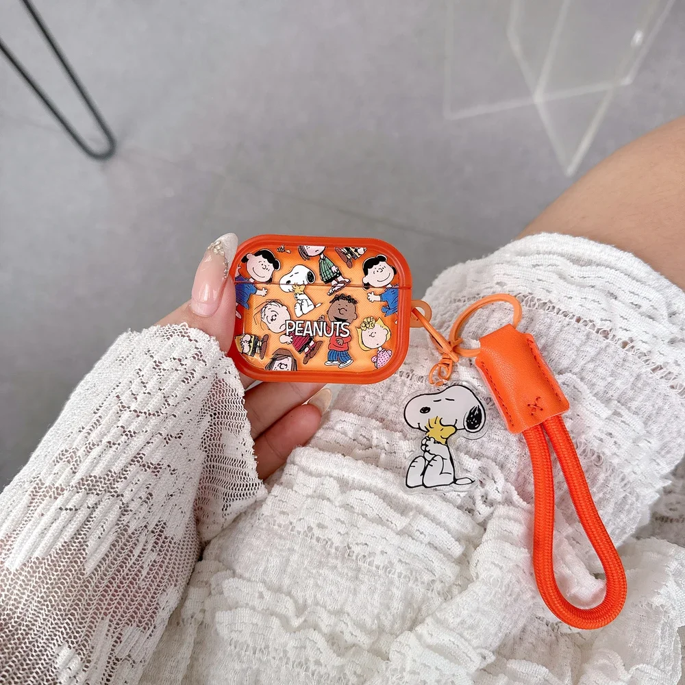 Niedliche Cartoon Snoopy Charlie Brown Kopfhörerhülle für Airpods 4 2 3 1 Pro 3 2 Kabellose Bluetooth-Kopfhörer Schutzhülle