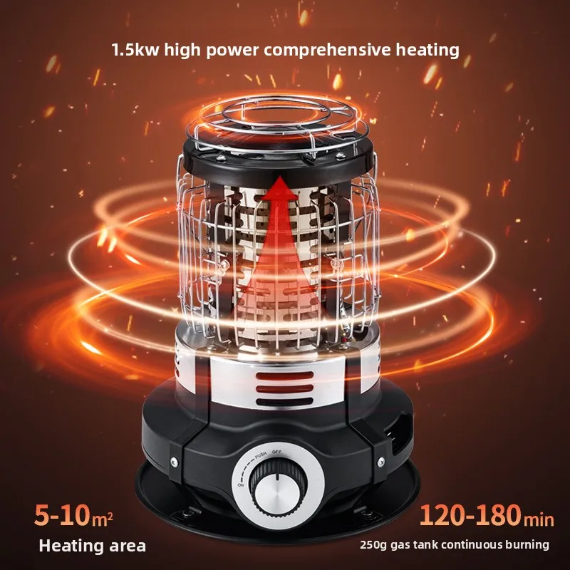 سخان غاز خارجي حفرة نار مع لهب قابل للتعديل لصيد الأسماك على الجليد والتخييم وتخمير الشاي حول النار موقد تسخين صغير للفناء #5