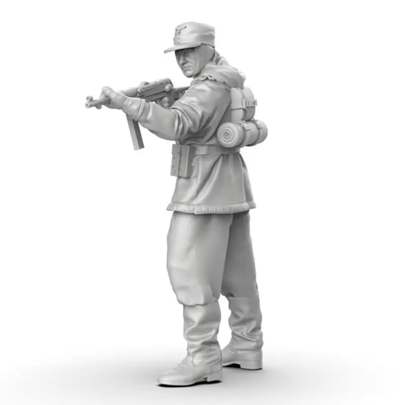 1/72 Żołnierz niemiecki z II wojny światowej Skala żywiczna Mikro Miniaturowa figurka Biały Model Model drukowany 3D Niezmontowany i niepomalowany