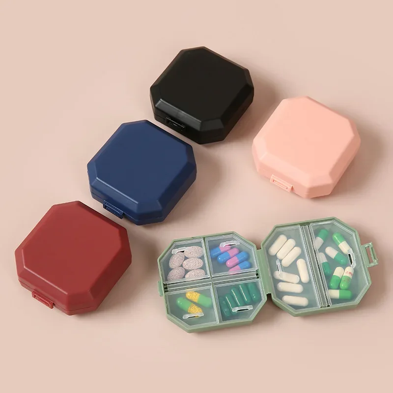 Travel Carry-On Pill Organizer Mini Portable Six Grids Medicine Box Home Moisture-Proof Classification Storage Box