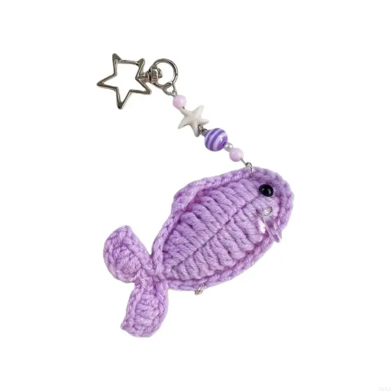 2026 New Practical Hand Crocheted Fish Keychain Phone Strap Handmade Knitting Organiser For Adults Safe Daily Use
