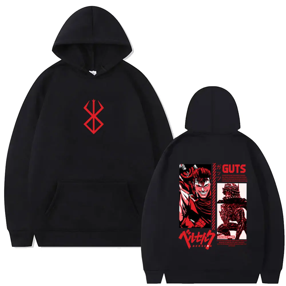 

Anime Berserk Guts Graphic Print Hoodie Swordsman Gatsu Sacrifice Zodd Pullover Hoodies Men Women Casual Oversized Sweatshirt