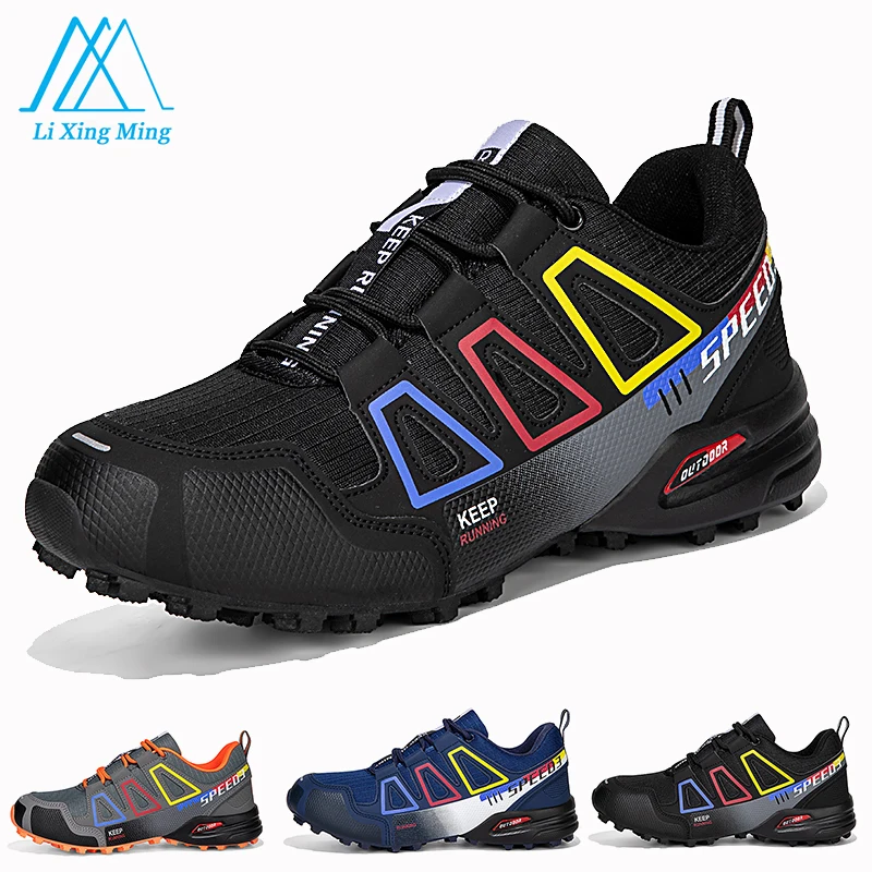 

Men hiking Shoes Plus 47# Lace-up Anti-Slip Outdoor Mesh Trekking Hiking Ultralight Walking Breathable Running Daily Sneakers