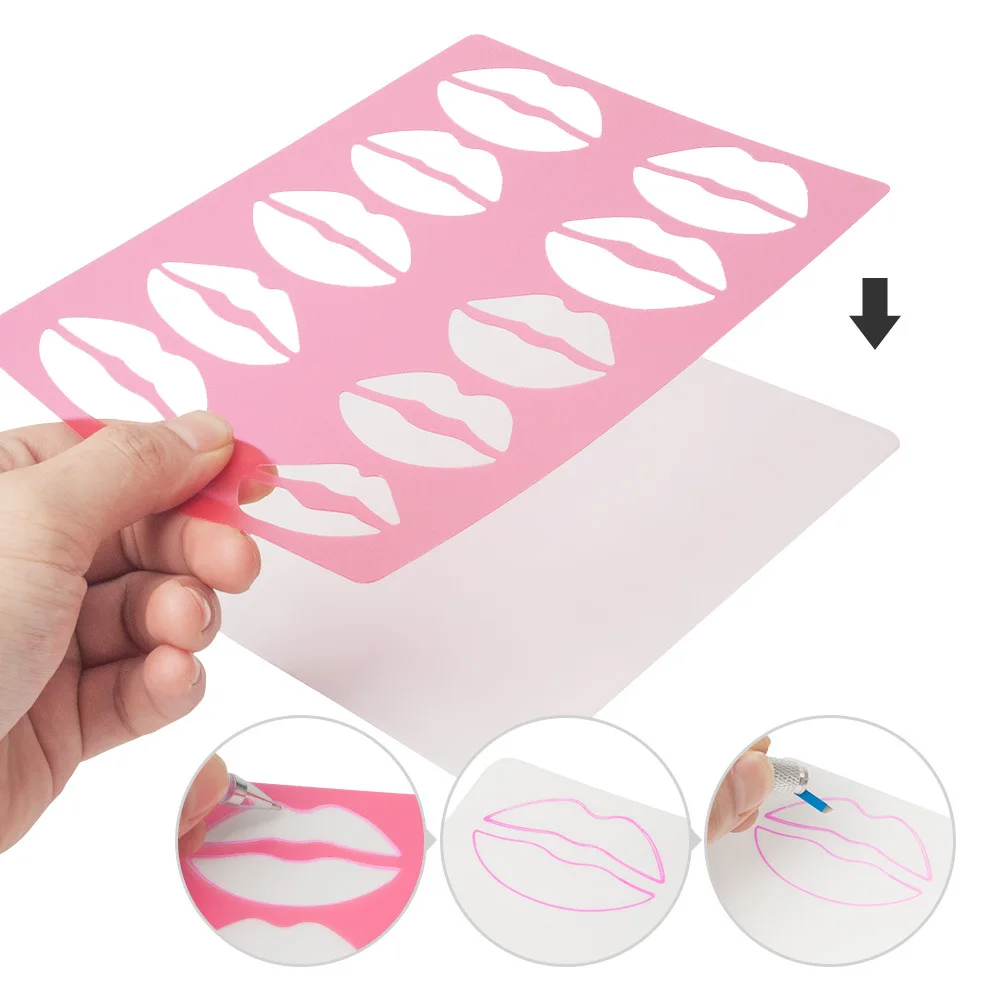 200Pcs Wholesale PP Exercise Leather Eyebrow Plate Lip Plate Eyebrow Mold Plate Eyebrow Template Exercise Tool