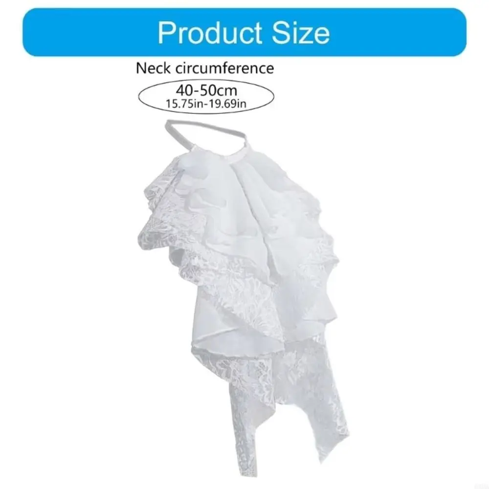 Detachable Layered Lace False Collar Adjustable Retro Ruffled Design Collar Elegant Comfortable Fake Lace Collar Women