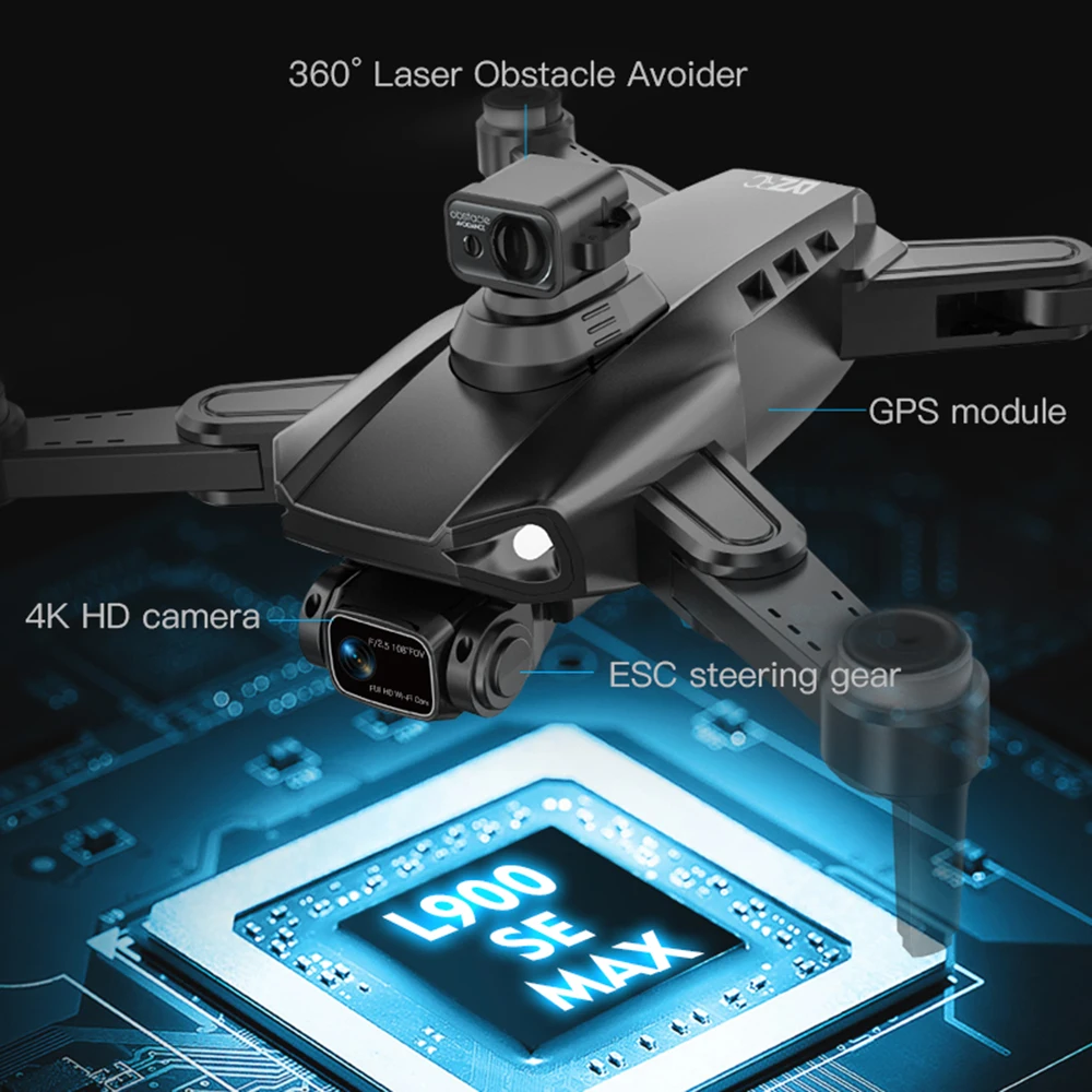 L900 Pro SE 4K Camera Drone Profesional Obstacle Avoidance Foldable Brushless Motor Quadcopter FPV Drone RC Helicopter Toys Gift