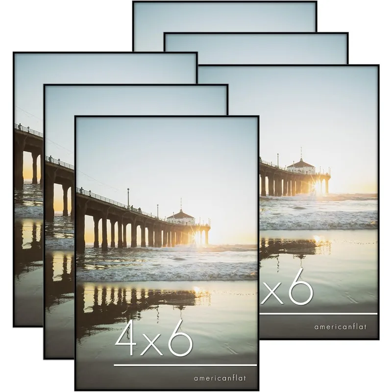 

Front Loading 4x6 Picture Frame with Shatter-Resistant Glass - Set of 6 - Metropolitan Collection - Photo Frame for