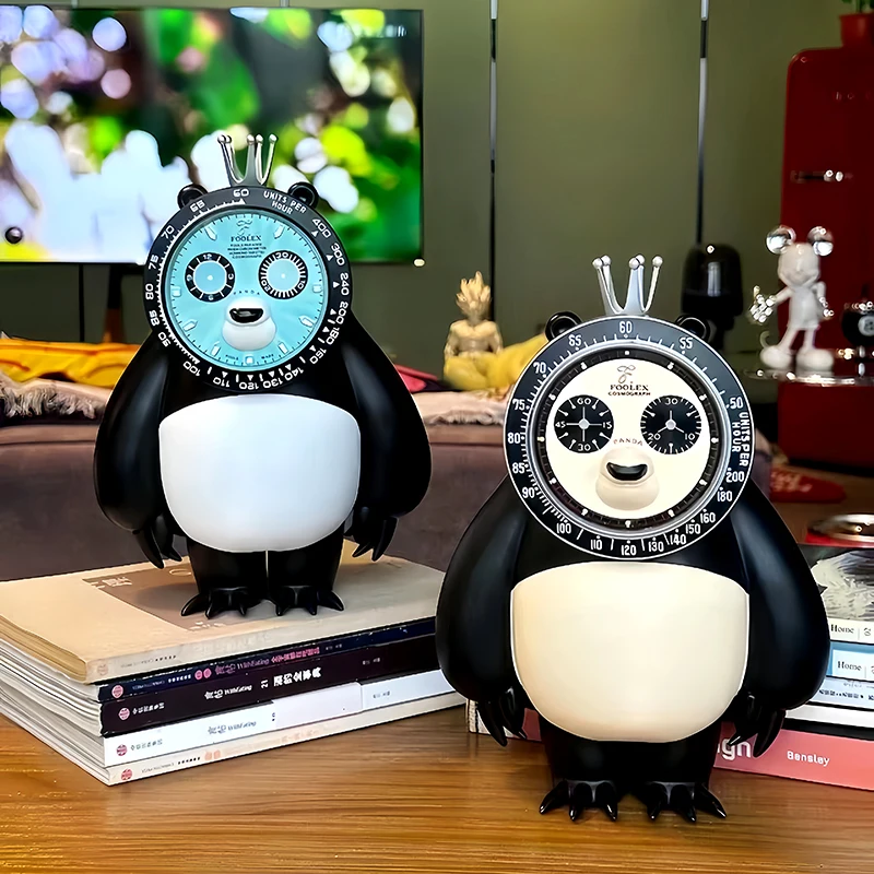 Panda watch face figure ornament, black and white bear tide playing doll