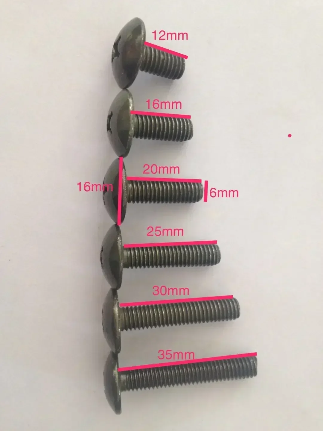 100pc 6mm Big Flat Head Cross Bolts M6 for Electric Scooter License Plate Motorcycle Panel Body Screw Mushroom Head Phillips