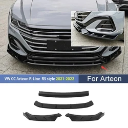 Front Bumper Blade Lip R-Line for VW Volkswagen CC Arteon 2021-2022 RS Front Splitter Spoiler Lower Guard Body Kit Tuning Trim