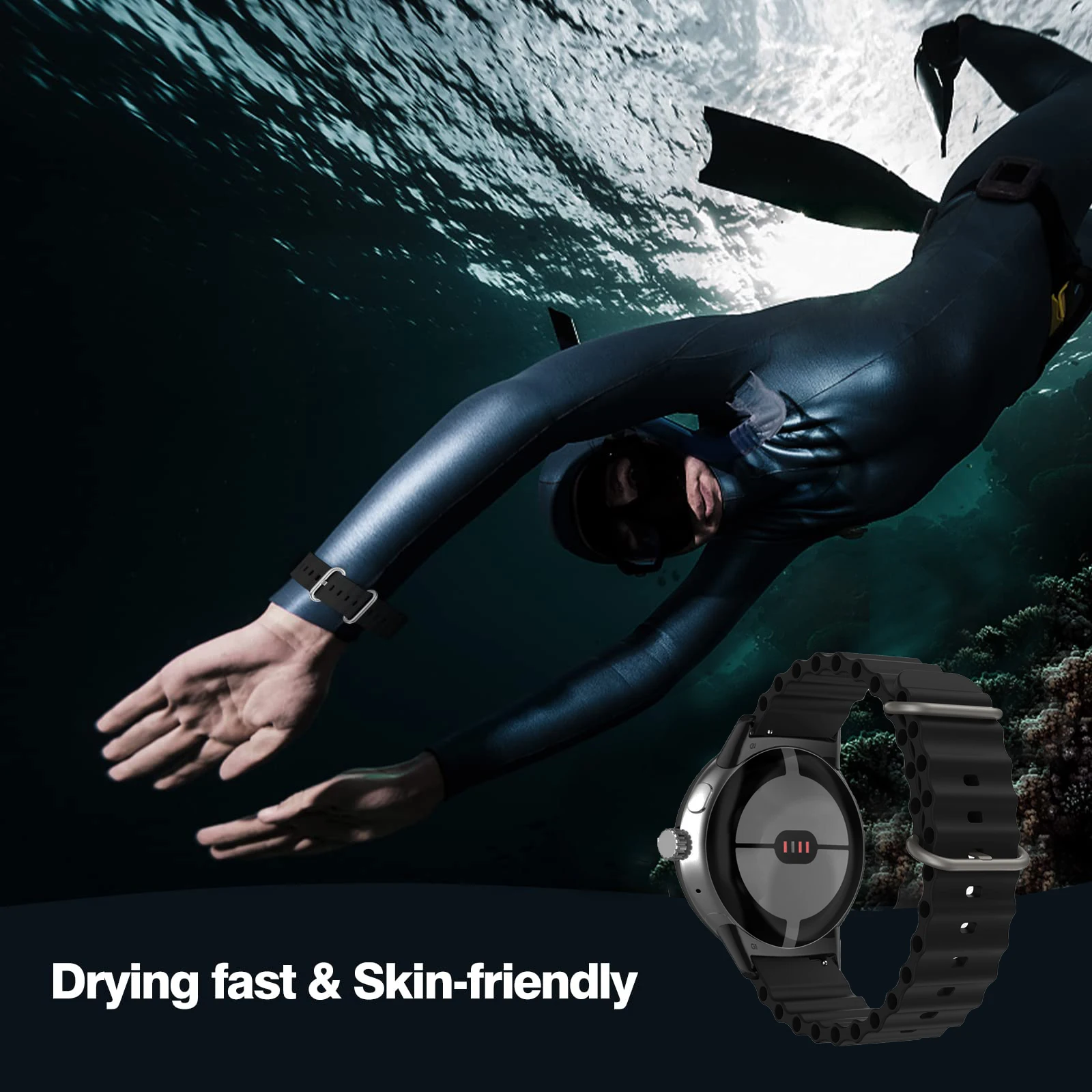 حزام المحيط لساعة جوجل بيكسل ، حزام سيليكون بديل ، سوار رياضي ، اكسسوارات الفرقة