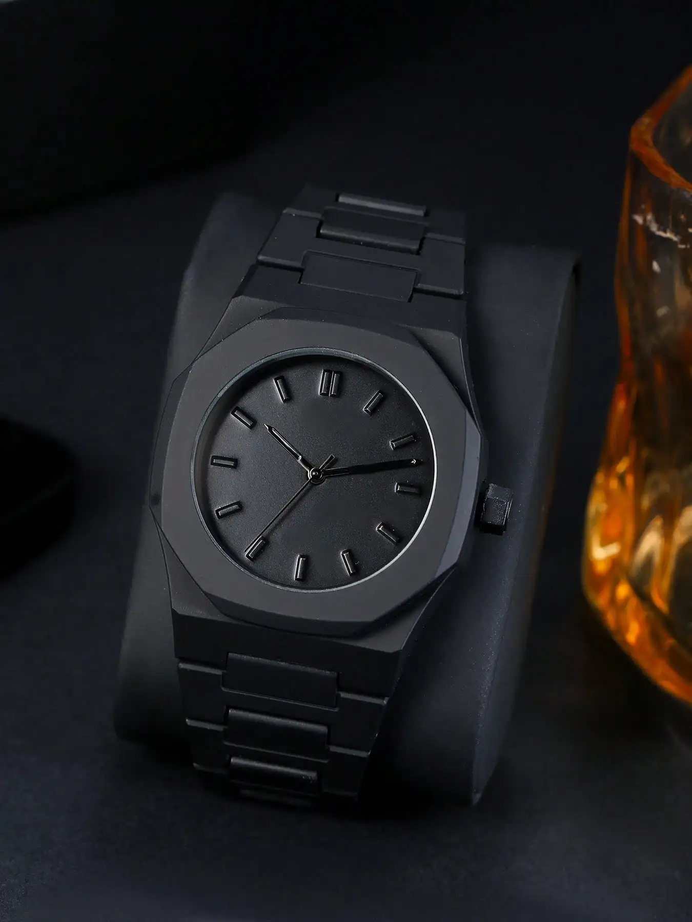 2-piece Light Luxury Fashion Octagonal Versatile Men's Business Quartz Watch Premium Sense Set