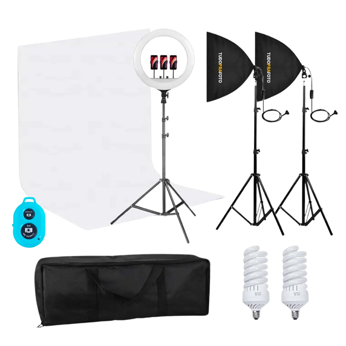 Softbox Ring Light Lighting Photo Studio and Remote Control-110V