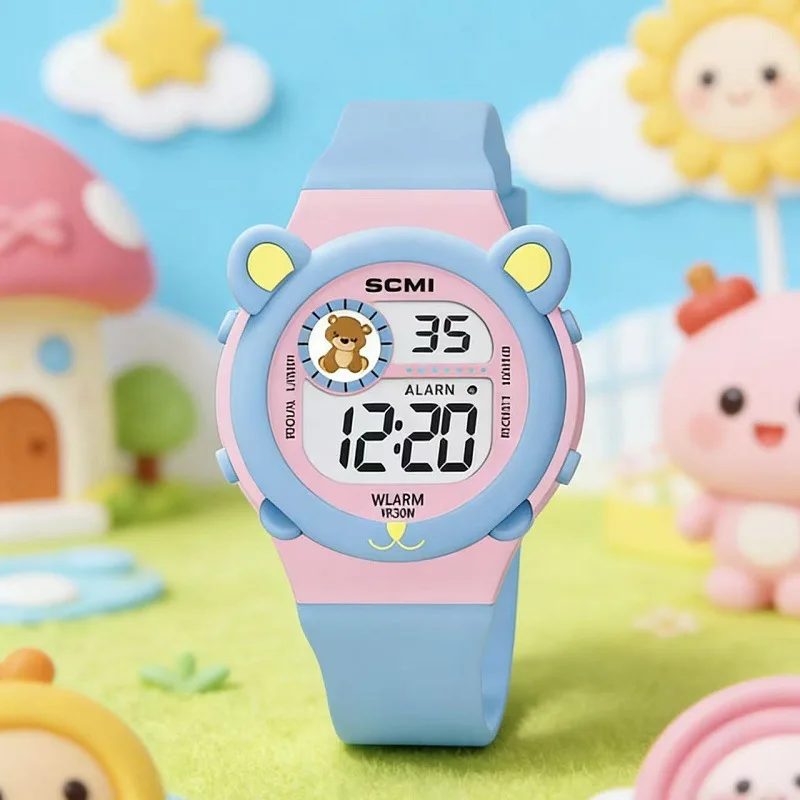 New Fashion Children Cute Cartoon Watch Kids Sports Silicone Watches Girls Boys Digital Watch Students Electronic Watches Gifts