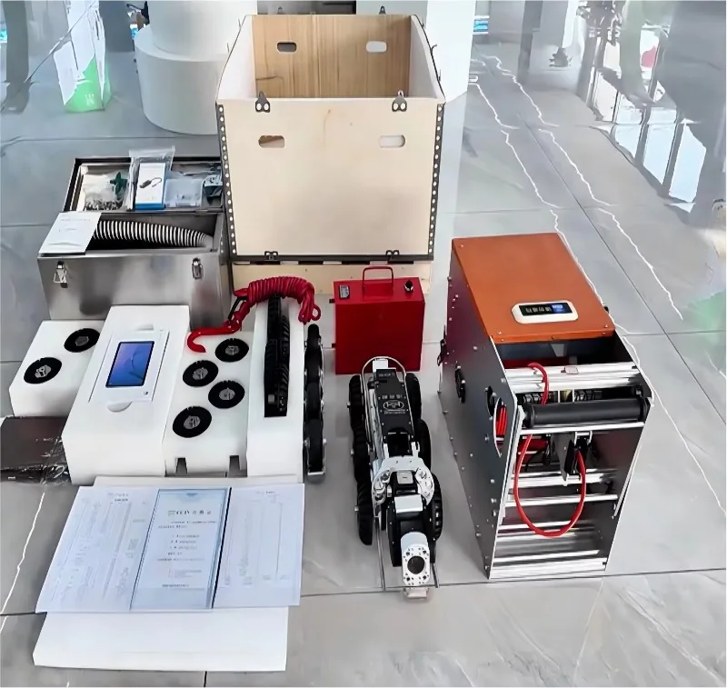 Automatic Cable Payout And Retrieval 360° Pan Rotation Lifting Frame Cctv Pipeline Robot Camera Sewage Inspection Crawler Robot