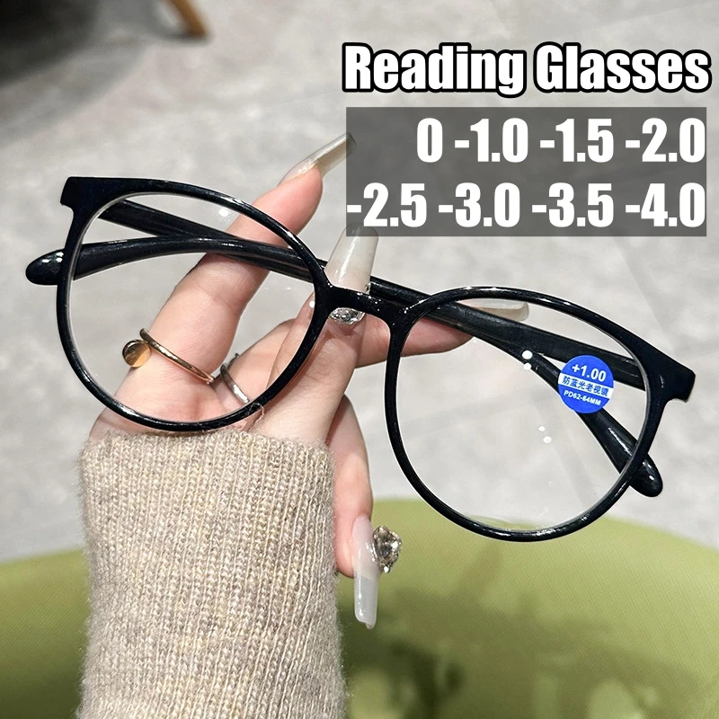 

TR90 Round Reading Glasses Women Fashion Anti Blue Light Farsighted Eyeglasses Anti-fatigue Hyperopia Prescription Glasses