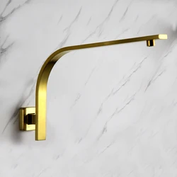 brass GOOSENECK Square Chrome or brushed gold or gunmetal gray Rain shower Wall Mounted Shower Arm for shower head SA999