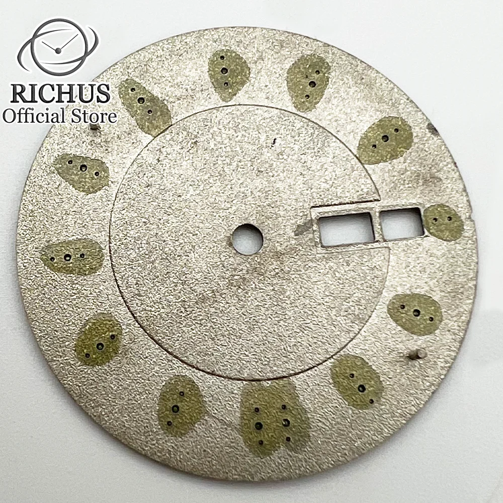 31mm watch Dial with date window Green luminous face fit NH36 NH36A Movement