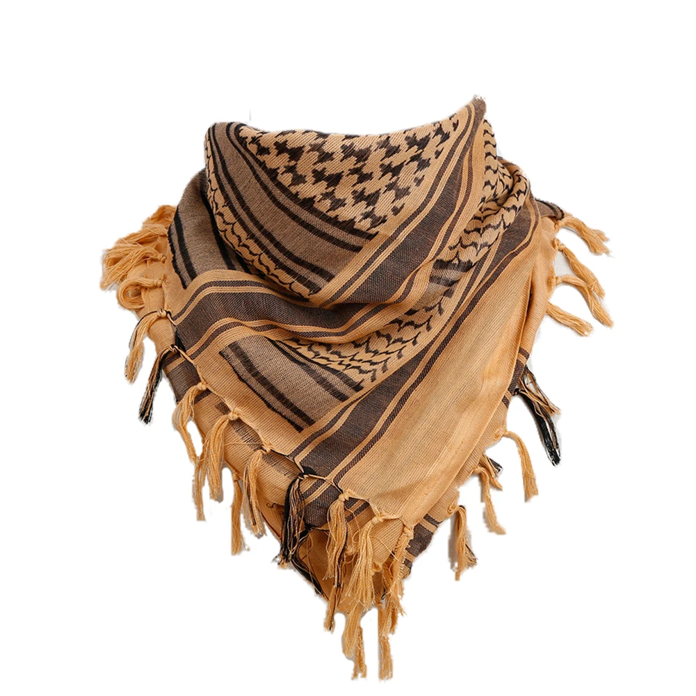Bufanda para acampar y senderismo para hombres y mujeres, bufanda cuadrada árabe, chal táctico Shemagh Keffiyeh, cubierta para el cuello, pañuelos