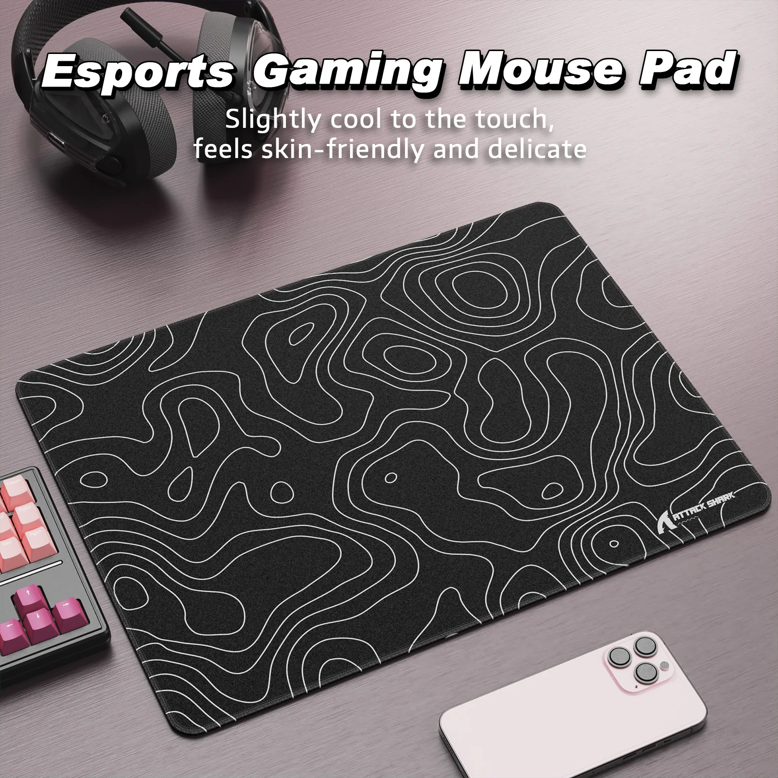 ATTACK SHARK CM02SE ESports Gaming Mouse Pad, Water Resistant Coating Large Mouse Mat, Slip-Resistant Bottom, 405x305x4mm