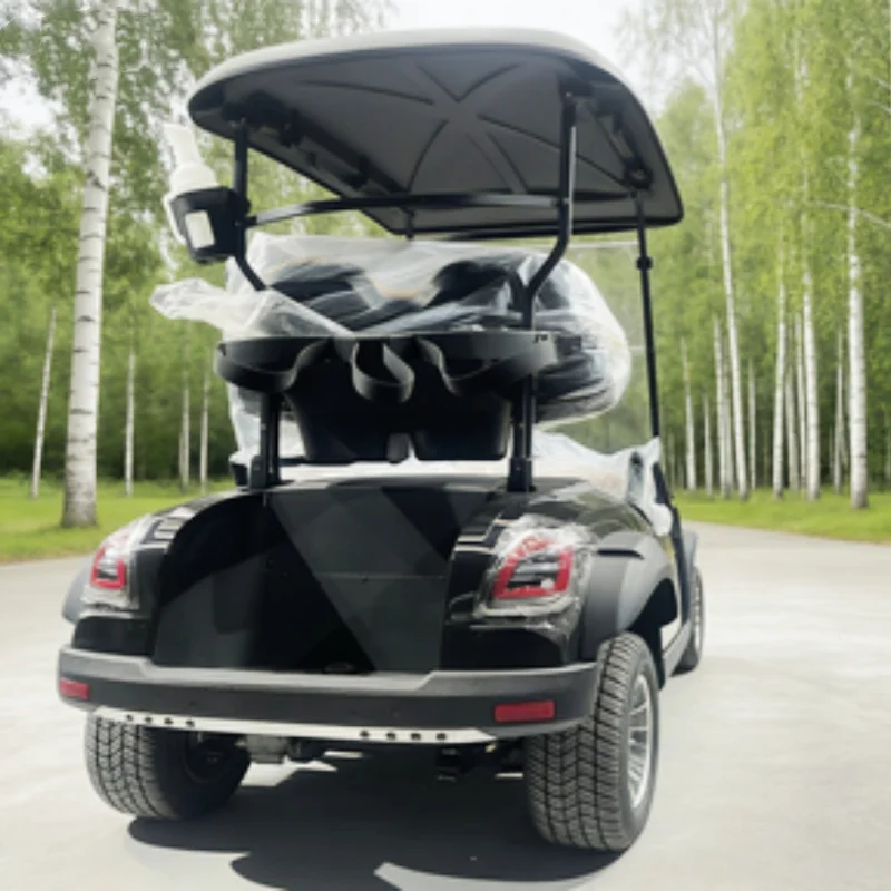 Low Speed Car 4 Wheel Club Car 72V Lithium Battery Electric Golf Cart For Sale With Brown High-End Seats Sand Bucket
