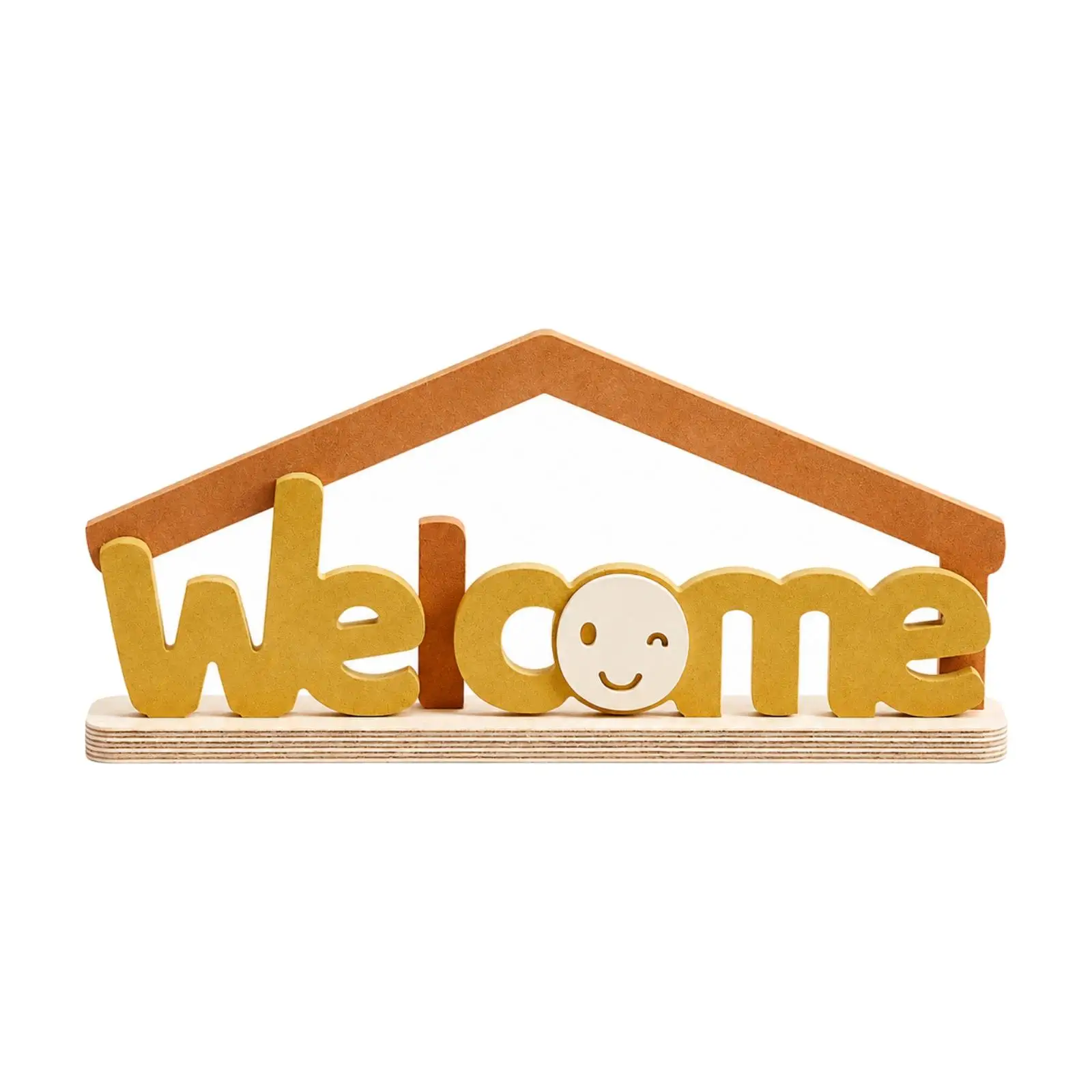 Wooden Desktop Welcome Sign Decorative Rustic Wood Table Sign Freestanding Welcome Plaque Versatile Decoration Cheerful
