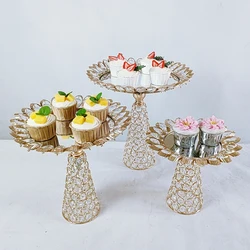 1-3Pcs/lot  Gold Silver Macaron Display Stand Cupcake Tower Rack Cake Stands Tray For Wedding Birthday Cake Decorating Tools