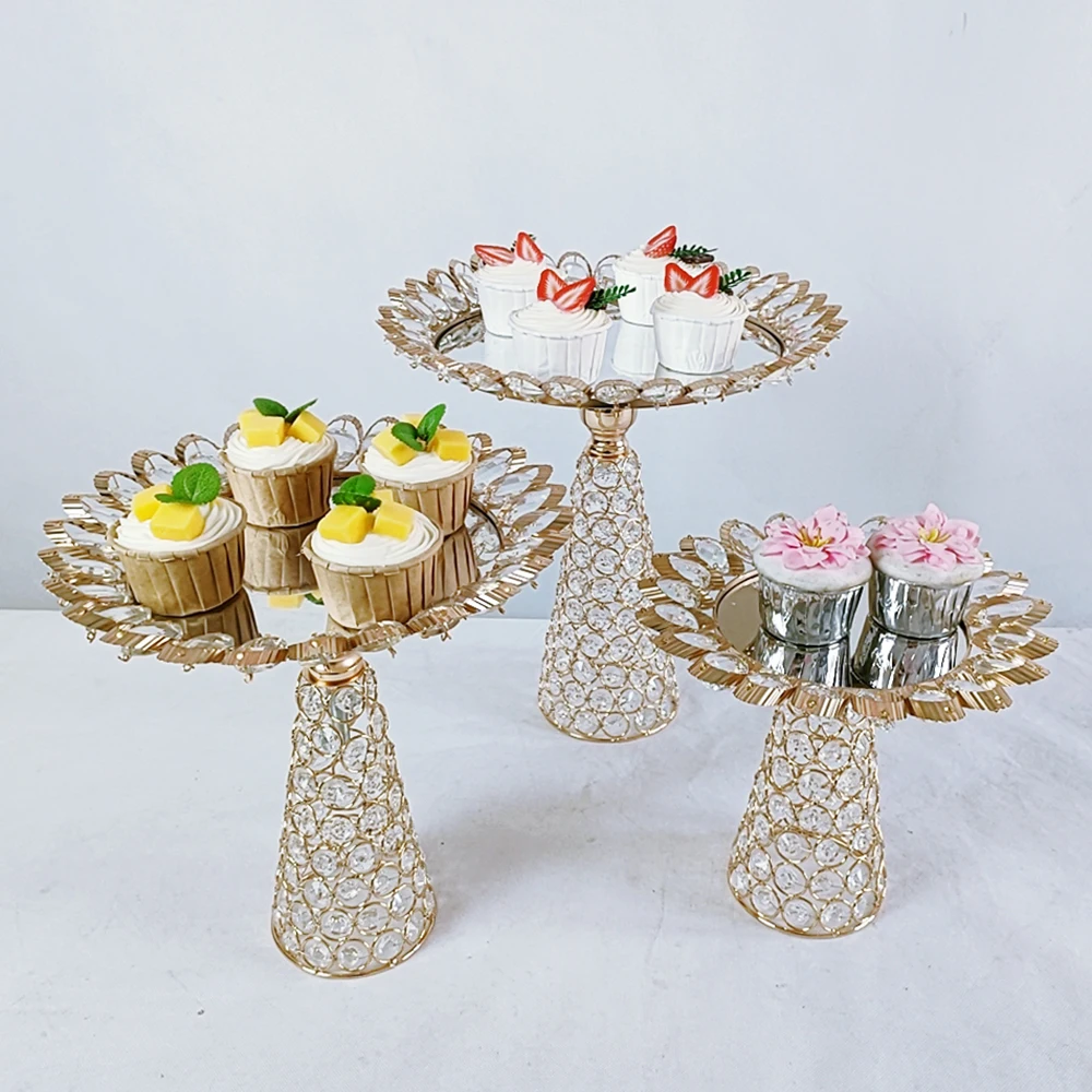 1-3Pcs/lot  Gold Silver Macaron Display Stand Cupcake Tower Rack Cake Stands Tray For Wedding Birthday Cake Decorating Tools