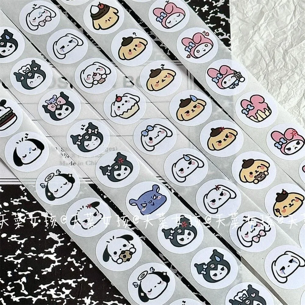 200Pcs Anime Hello Kitty Sanrio Stickers Kuromi Melody Cute Curly Sealing Cartoon DIY Graffiti Fashion Sticker for Kid Gift Toys