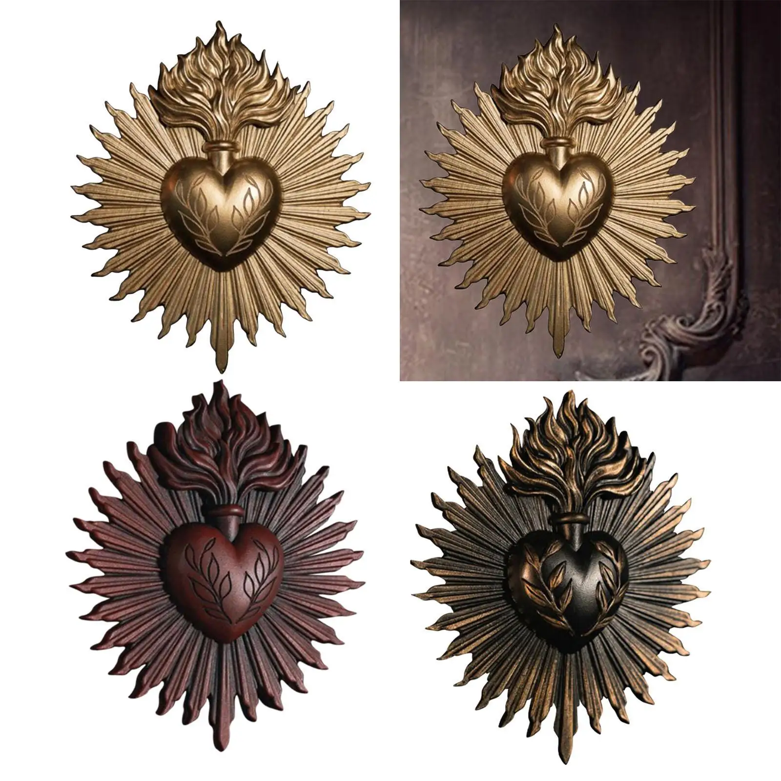 Sacred Hearts Decorative Wall Piece, Religious Ornament for Home And Hotel