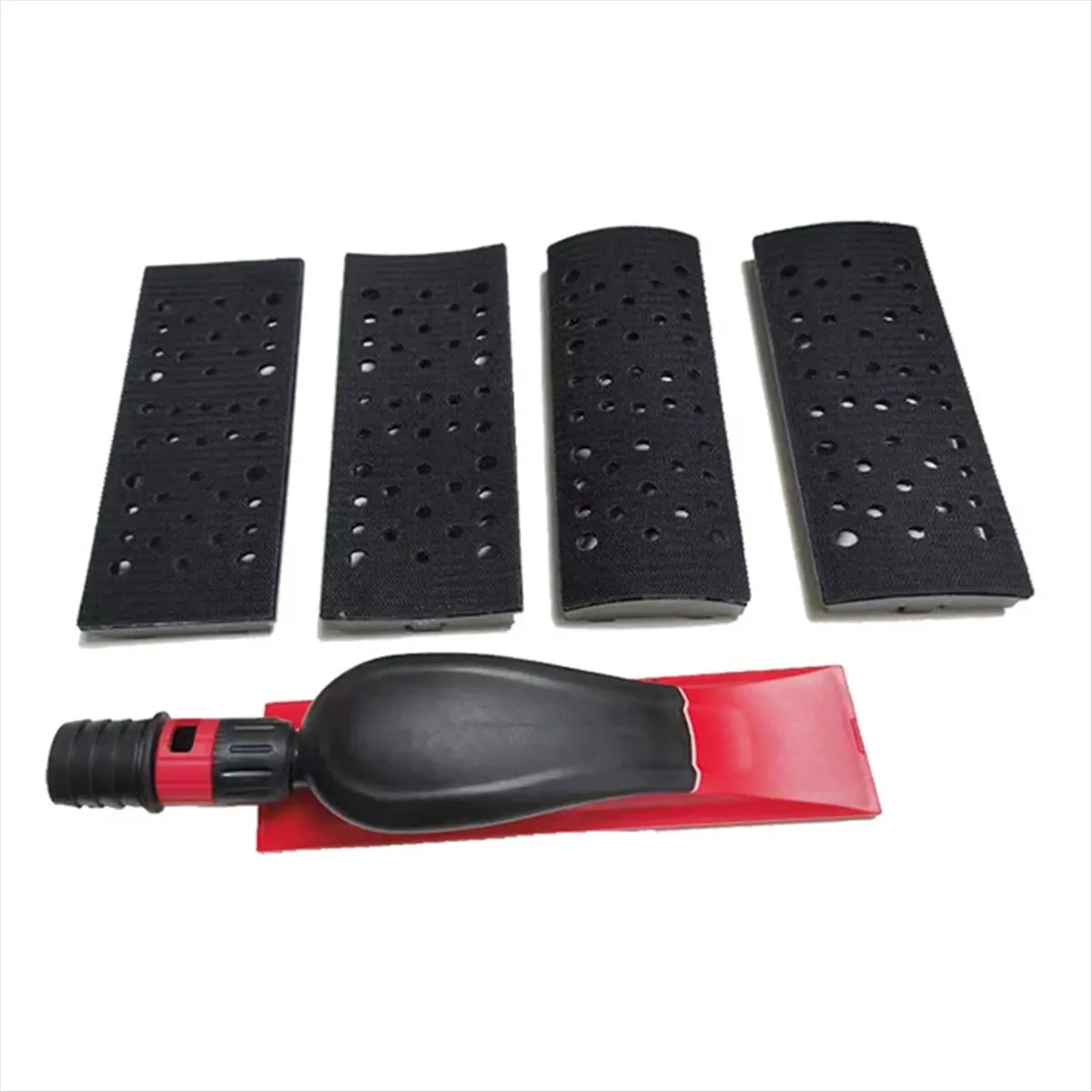 A40T Vacuum Sanding Block Set,Vacuuming Sanding Disc Holder Sandpaper 4Pc Backing Polishing Pad Handheld Sander 70X198mm