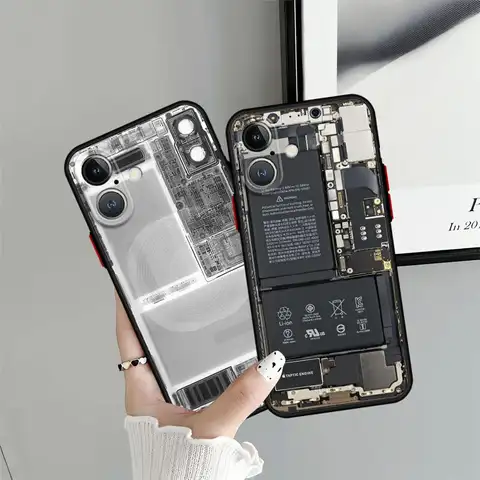 Classic Motherboard Circuit Board Back Phone Cover Case for iPhone 13 Mini 16e 17 Air 14 11 15 Plus 17 16 Pro Max XS 12