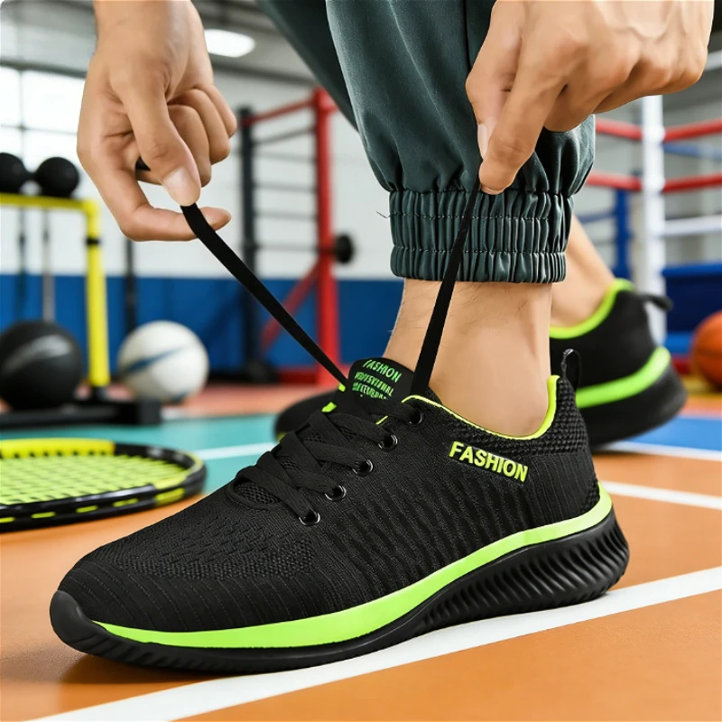 

Men's Causal Running Sneakers Lightweight Mesh Knit Breathable Sports Shoes 2025 Athletic Gym Male Fashion Moccasins Sneaker Men